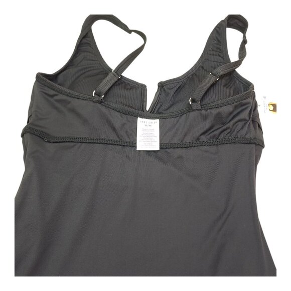 Anne Cole Black One-Piece Swimsuit Medium Adjustable Straps Keyhole Neckline - Picture 11 of 14